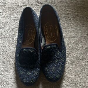 Stubbs & Wootton Navy Patterned Loafers